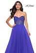 La Femme 32216 Glitter Corset High Slit Strapless Dress