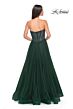 La Femme 32216 Glitter Corset High Slit Strapless Dress