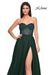 La Femme 32216 Glitter Corset High Slit Strapless Dress