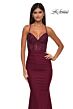 La Femme 32217 Illusion Corset Lace-Up Back Dress