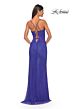 La Femme 32218 Side Slit Floral Corset Lace-Up Dress