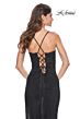 La Femme 32218 Side Slit Floral Corset Lace-Up Dress