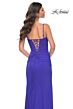 La Femme 32219 Embellished Neckline High Slit Lace-Up Dress