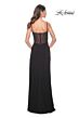 La Femme 32220 High Slit Illusion Back Corset Dress