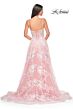 La Femme 32223 Leaf Appliques High Slit Corset Dress