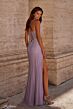 La Femme 32227 High Slit Corset Top Sparkly Dress