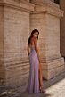 La Femme 32227 High Slit Corset Top Sparkly Dress