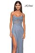 La Femme 32227 High Slit Corset Top Sparkly Dress