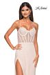 La Femme 32227 High Slit Corset Top Sparkly Dress