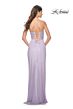 La Femme 32227 High Slit Corset Top Sparkly Dress