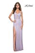La Femme 32227 High Slit Corset Top Sparkly Dress