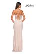 La Femme 32227 High Slit Corset Top Sparkly Dress