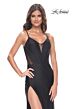 La Femme 32229 Illusion Back High Slit Corset Dress