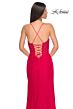 La Femme 32230 Glitter Corset Slit Skirt Lace-Up Dress