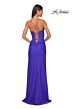 La Femme 32230 Glitter Corset Slit Skirt Lace-Up Dress