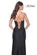 La Femme 32230 Glitter Corset Slit Skirt Lace-Up Dress