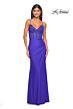 La Femme 32230 Glitter Corset Slit Skirt Lace-Up Dress
