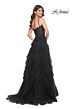 La Femme 32233 Ruffle Skirt Rhinestone Corset Dress