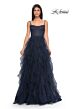 La Femme 32233 Ruffle Skirt Rhinestone Corset Dress