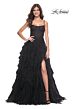 La Femme 32233 Ruffle Skirt Rhinestone Corset Dress