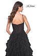 La Femme 32233 Ruffle Skirt Rhinestone Corset Dress