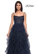 La Femme 32233 Ruffle Skirt Rhinestone Corset Dress