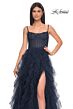 La Femme 32233 Ruffle Skirt Rhinestone Corset Dress