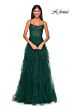 La Femme 32233 Ruffle Skirt Rhinestone Corset Dress