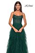 La Femme 32233 Ruffle Skirt Rhinestone Corset Dress