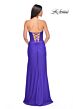 La Femme 32234 Lace Corset Ruched Skirt Strapless Dress