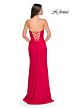 La Femme 32234 Lace Corset Ruched Skirt Strapless Dress