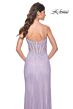 La Femme 32236 Floral Corset High Slit Sparkly Dress