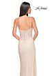 La Femme 32236 Floral Corset High Slit Sparkly Dress