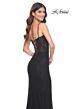 La Femme 32237 Lace-Up Back High Slit Corset Dress