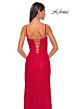 La Femme 32237 Lace-Up Back High Slit Corset Dress