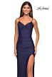 La Femme 32238 Lace-Up Back High Slit Corset Dress