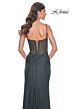 La Femme 32238 Lace-Up Back High Slit Corset Dress