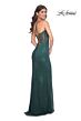 La Femme 32247 High Slit Illusion Corset Sparkly Dress