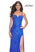 La Femme 32248 Illusion Sides Corset Top Lace Dress