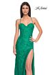 La Femme 32248 Illusion Sides Corset Top Lace Dress