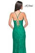 La Femme 32248 Illusion Sides Corset Top Lace Dress