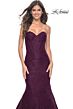 La Femme 32249 Beaded Lace Strapless Corset Dress