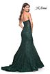 La Femme 32249 Beaded Lace Strapless Corset Dress