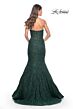 La Femme 32249 Beaded Lace Strapless Corset Dress