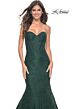 La Femme 32249 Beaded Lace Strapless Corset Dress