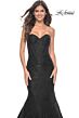 La Femme 32249 Beaded Lace Strapless Corset Dress