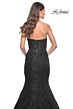 La Femme 32249 Beaded Lace Strapless Corset Dress