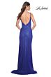 La Femme 32250 Bare Back Plunging Neckline Glitter Dress