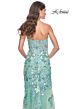 La Femme 32252 High Slit Strapless Floral Embroidery Dress