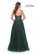La Femme 32253 Floral Top High Slit Glitter Dress